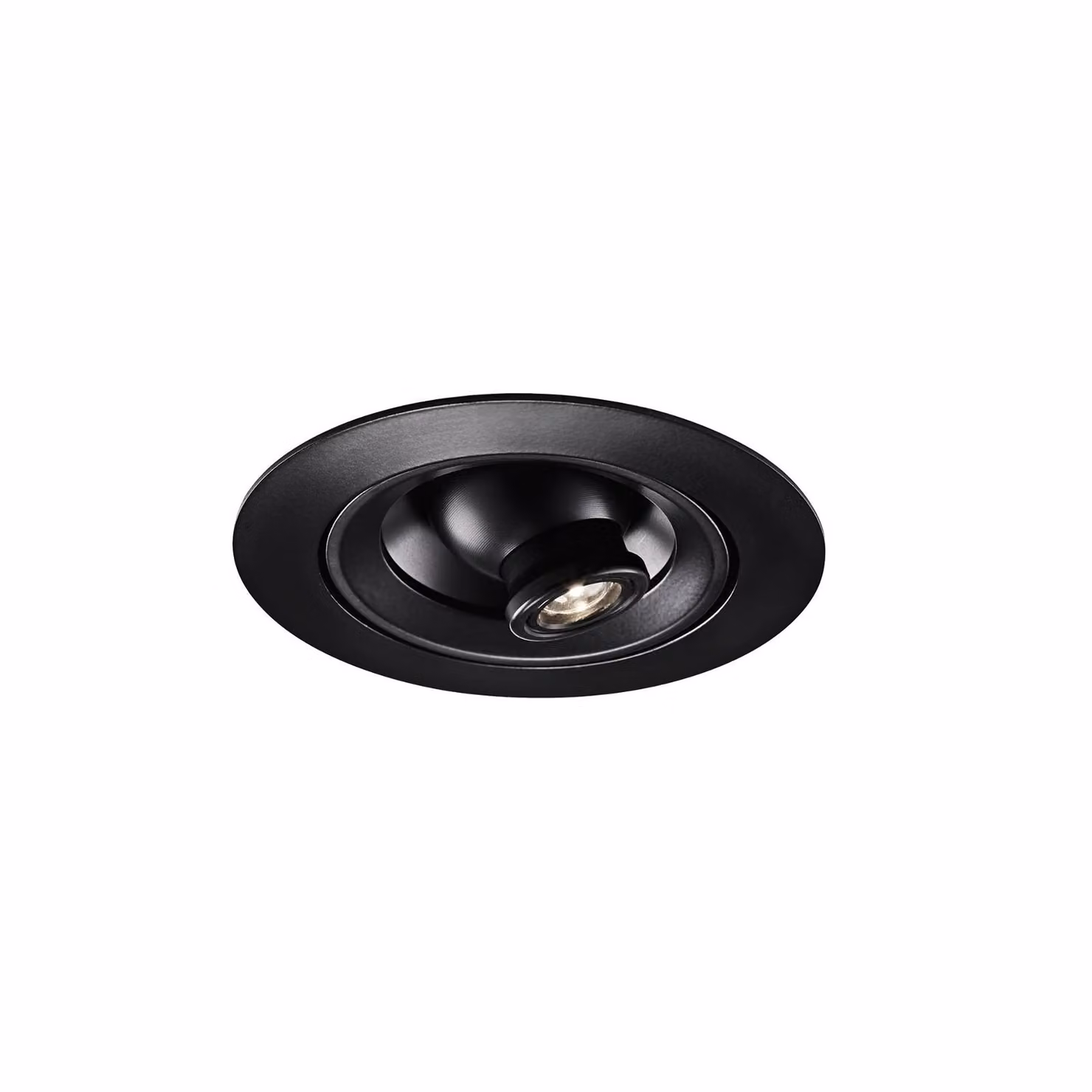 Egger Licht Faretto LED da incasso Riga Zooom, rotondo, nero, 2700K dimmerabile, Nero, Corridoio, Alluminio, Moderno, Downlight