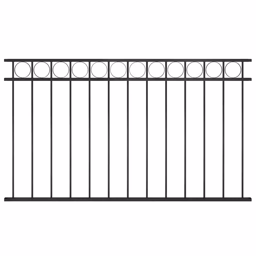 Pannello di recinzione ASSEN vidaXL in acciaio nero L: 163 cm, H: 80 cm