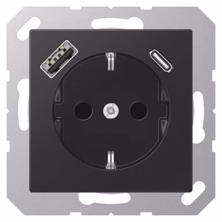 Jung SCHUKO Presa di corrente con USB tipo AC A1520-15CASWM (A1520-15CASWM)