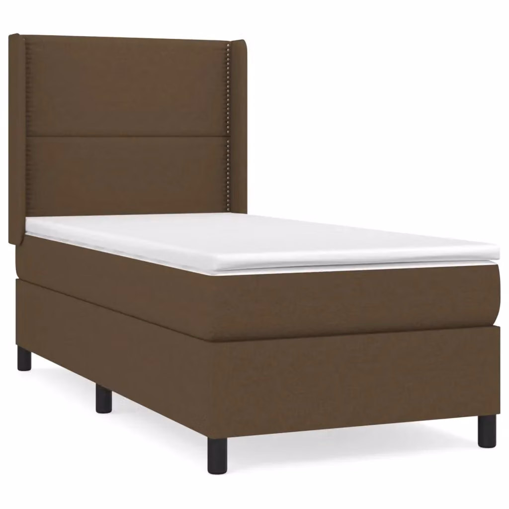 Letto Ibrido vidaXL con Giroletto a Molle e Materasso, Marrone e Bianco, L/P/H: 90 x 200 cm – 2