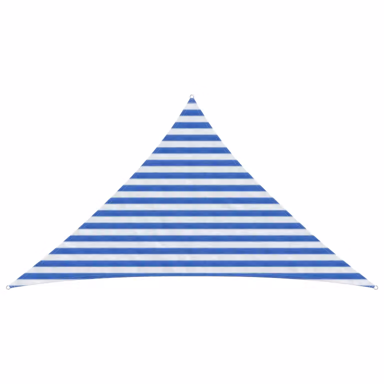 Telo Ombra Triangolare vidaXL in HDPE Blu e Bianco L/P/H: 2,5 x 2,5 x 3,5 m