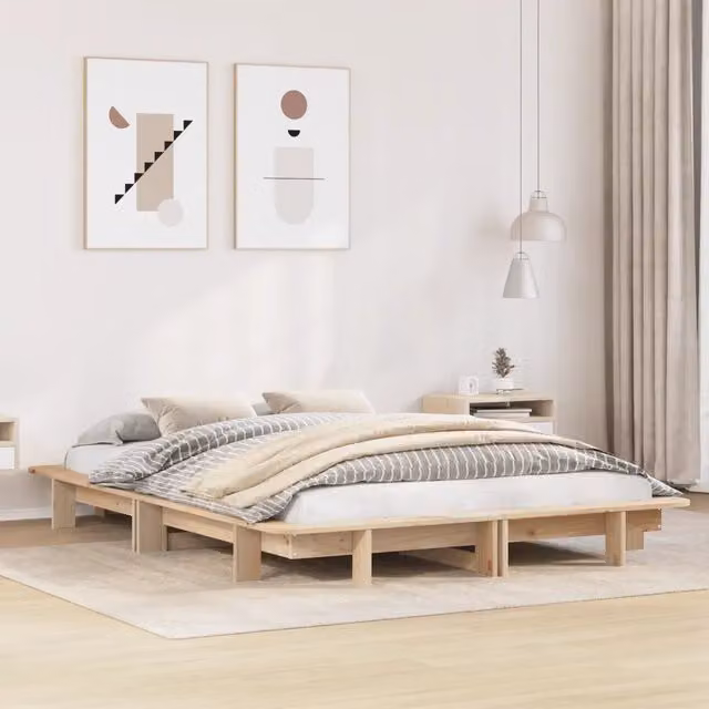 Struttura Letto Design Mania in Legno Massello di Pino Naturale, L/P: 200 x 120 cm – 1
