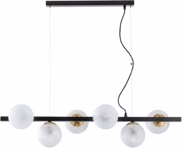 Lampadario Contemporaneo Adrian Metallo Nero Bronzo 6 Luci E14