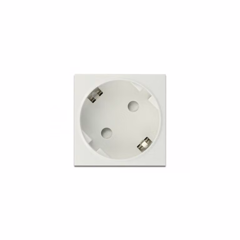 Delock - Easy 45 - Presa di corrente - 2P+T - tipo F - con blocco - 1 presa - 16 A - corrente alternata 250 V - bianco, RAL 9003