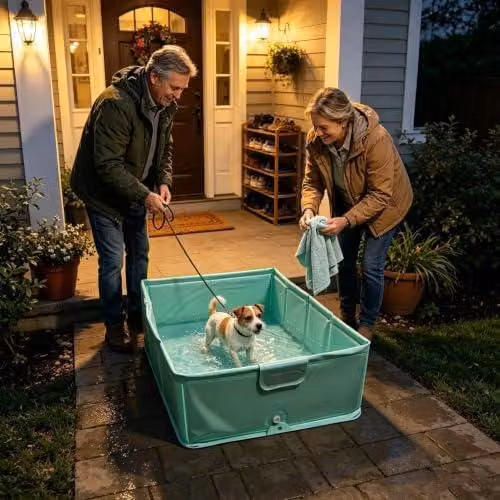 Vasche pieghevoli per cani, vasche da bagno pieghevoli antiscivolo per gatti | 80 cm x 40 cm x 20 cm. Vasche per cani adatte anche ai gatti, ideali per il gioco, per l'uso in giardino e in casa durante l'estate