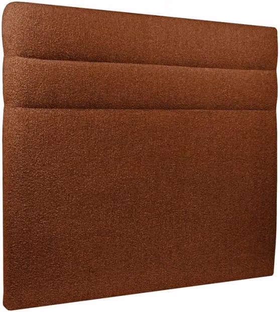 Testiera in tessuto bouclé terracotta con linee L160 cm