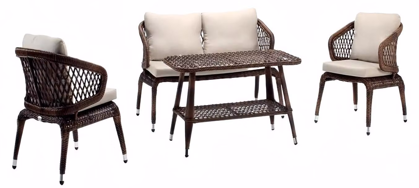 Sofagarnitur Moderne Gartenmöbel Luxus Couchtisch Sofa 2 Sitzer 2x Sessel