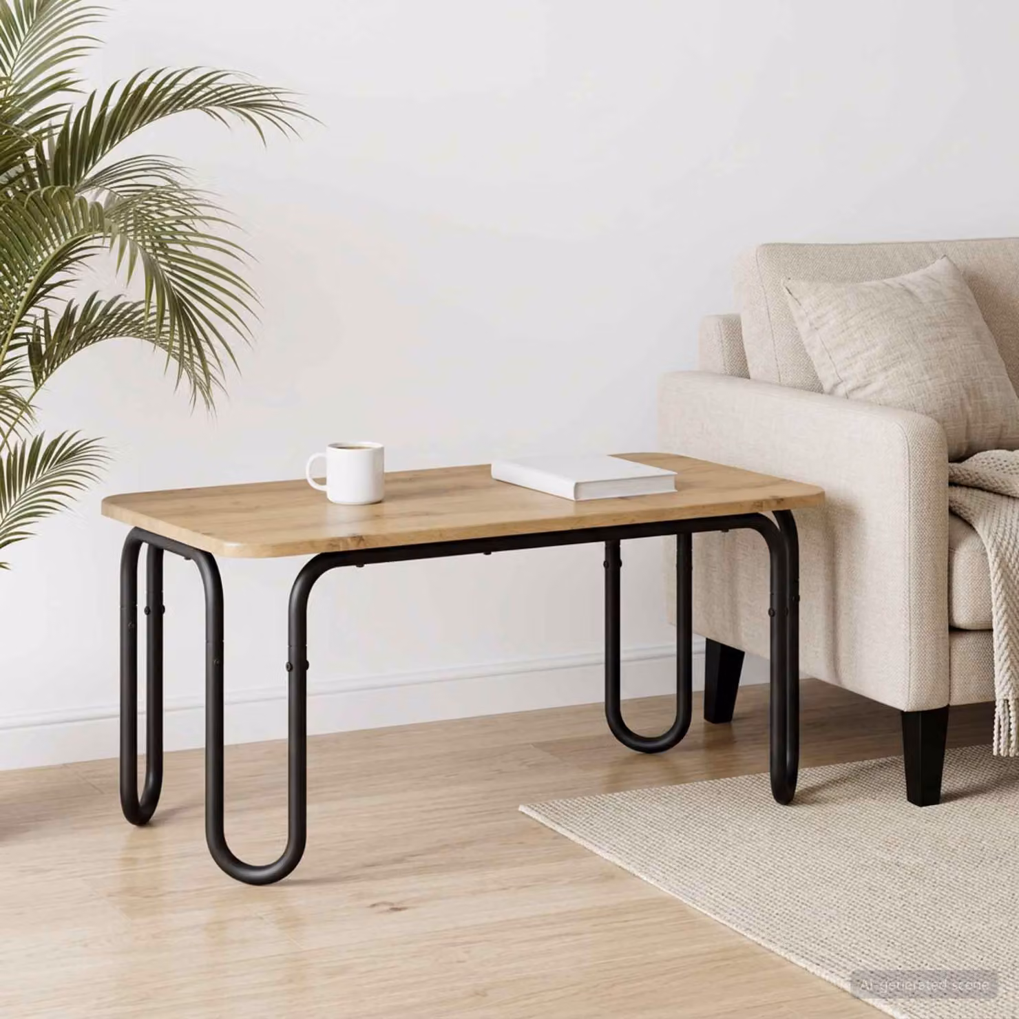 vidaXL Tavolino da salotto moderno in legno color rovere, rettangolare L: 79,5 cm, P: 40 cm, H: 36 cm
