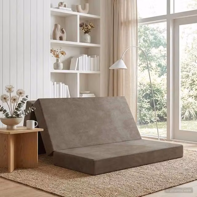 Divano Letto Pieghevole Moderno vidaXL Grigio L: 140 cm, P: 67 cm, H: 45 cm