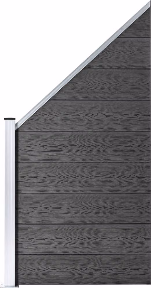 Set di elementi di recinzione WPC 1657x(105-186) cm nero