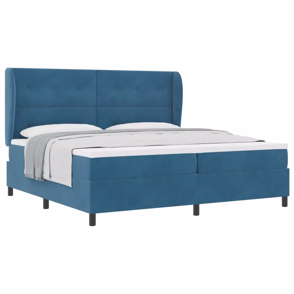 Letto ibrido con testiera in velluto blu vidaXL L: 200 cm, P: 200 cm, H: 280 cm – 2