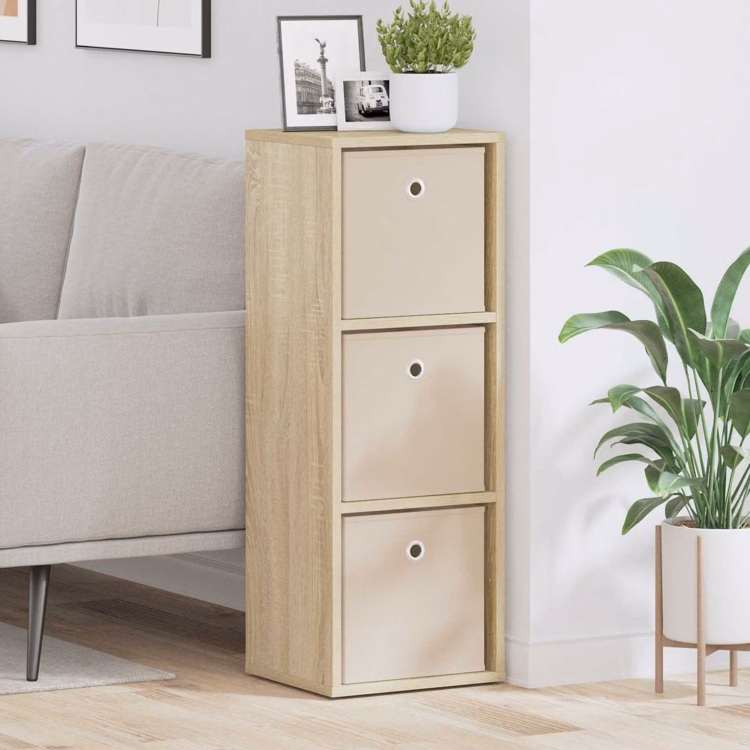 Credenza con cassetto vidaXL in Rovere Sonoma, colore marrone, L 30,5 cm x P 27 cm x H 84,5 cm