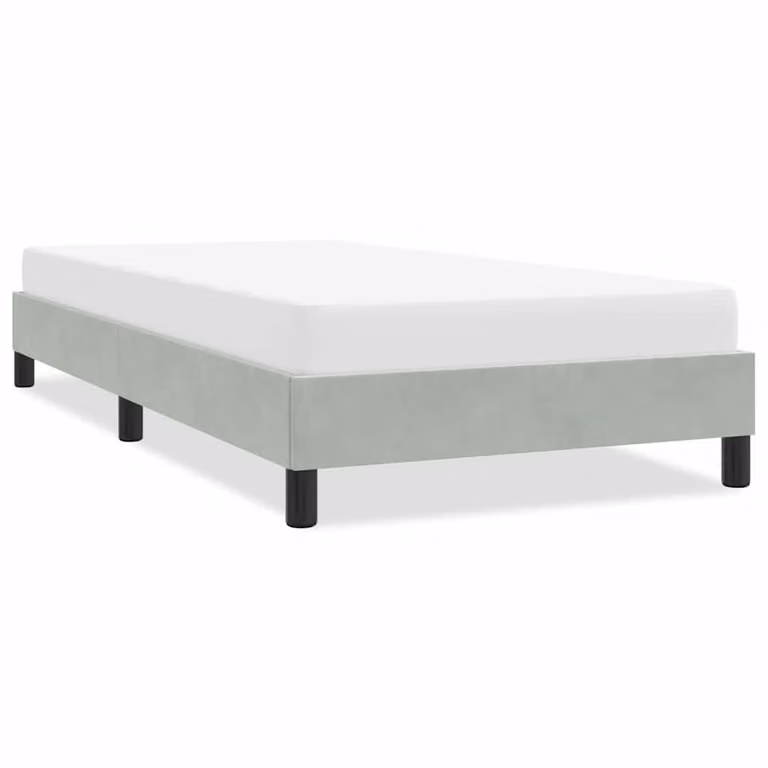 vidaXL Giroletto senza Materasso in Velluto Grigio Chiaro L/P/H: 100 x 213 x 25 cm