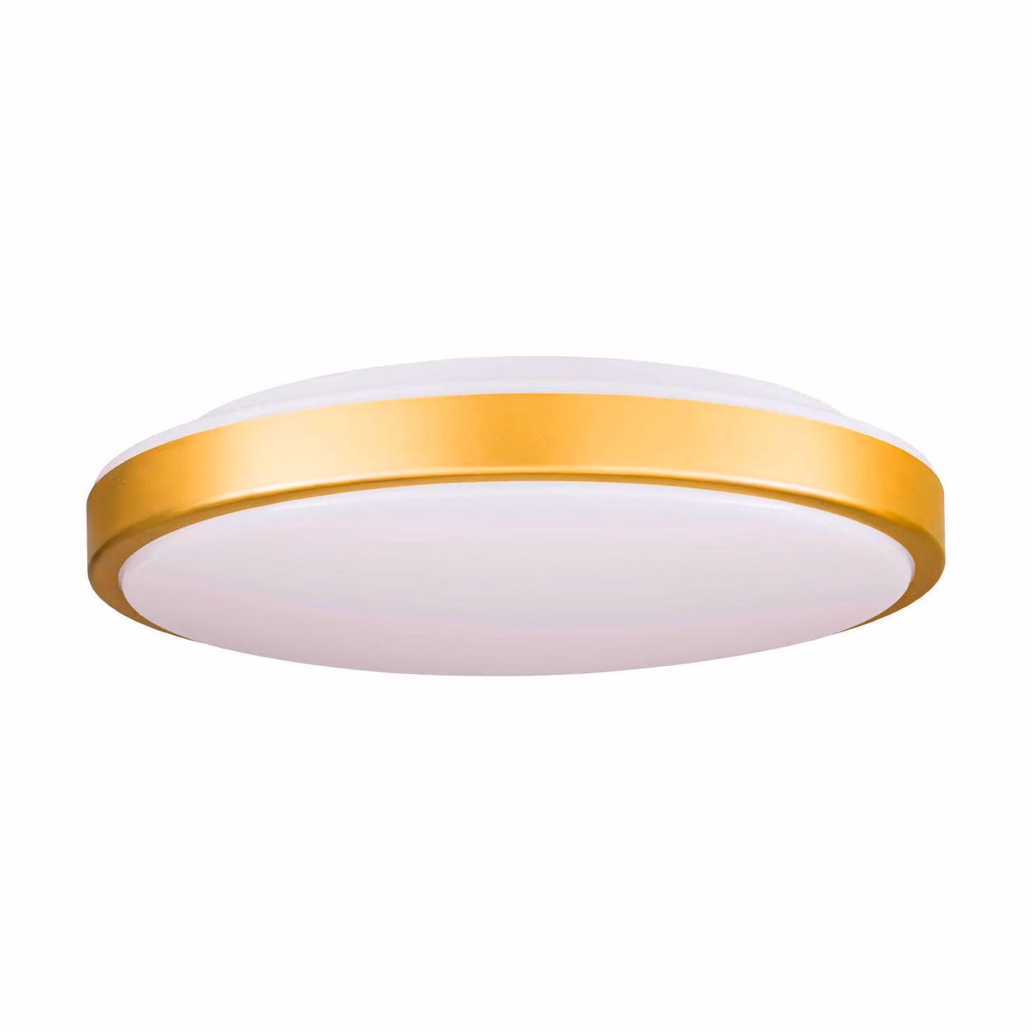 Plafoniera LED, acciaio, ottone, bianco, P 43 cm