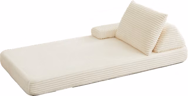 Divano modulare in velluto 211 cm con schienali triangolari e braccioli regolabili, cuscini estesi per uso versatile