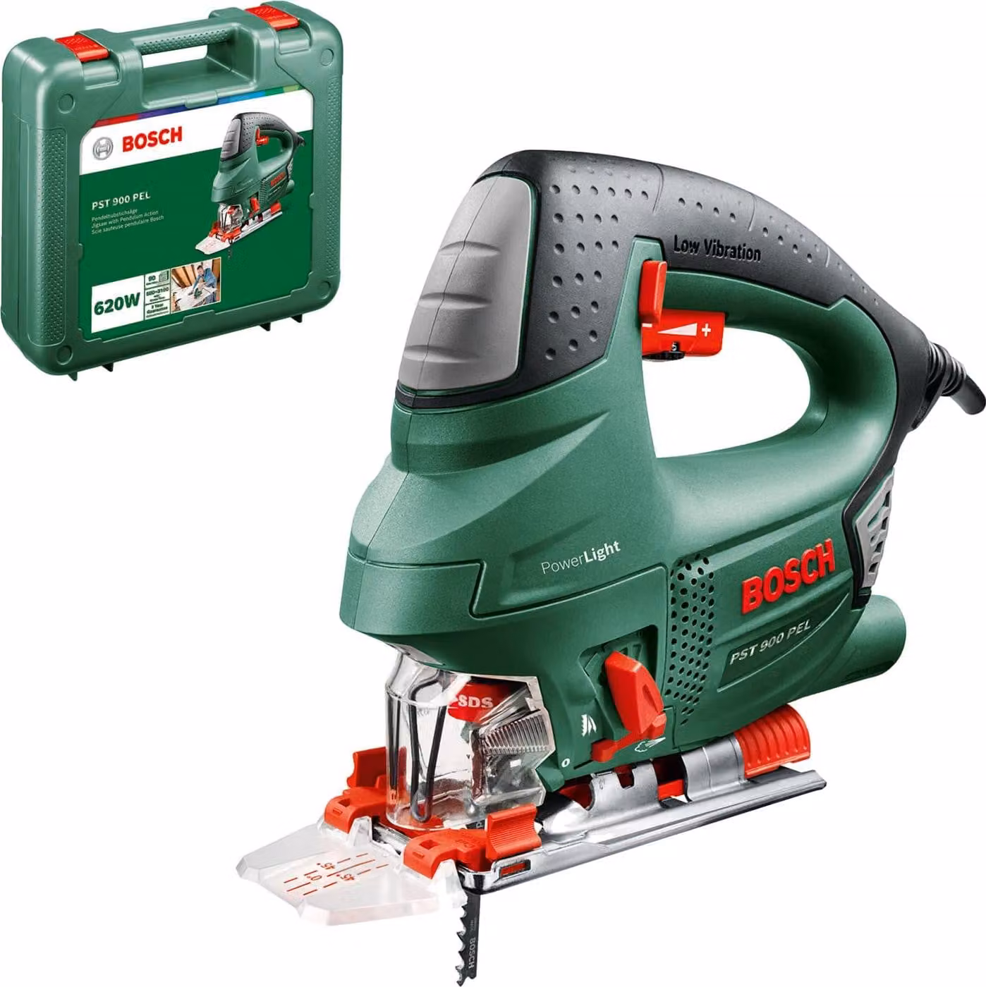 Seghetto alternativo Bosch PST 900 PEL Sistema SDS Funzione di soffiaggio CutControl 620 W Valigetta