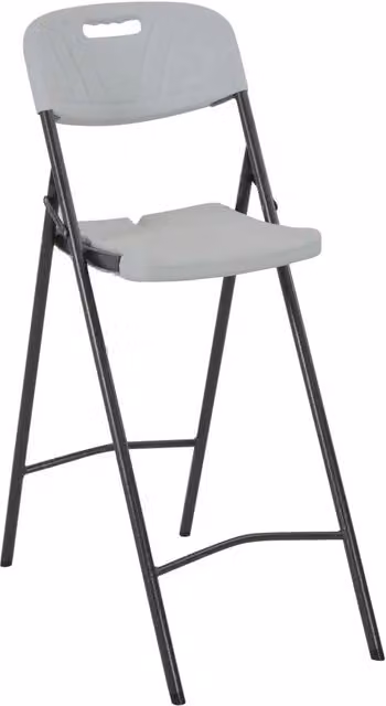 Set di 2 sgabelli da bar pieghevoli vidaXL in plastica e metallo bianchi per giardino, balcone o terrazza