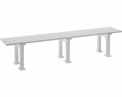 Panca da giardino Blome / Panca a 4 posti Mono II in plastica bianca 200 cm