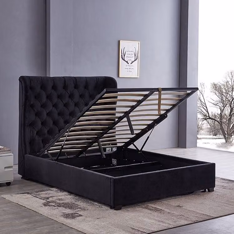 Bett Chesterfield Polsterbett Luxus Schlafzimmer Design Betten Leder 140x200cm