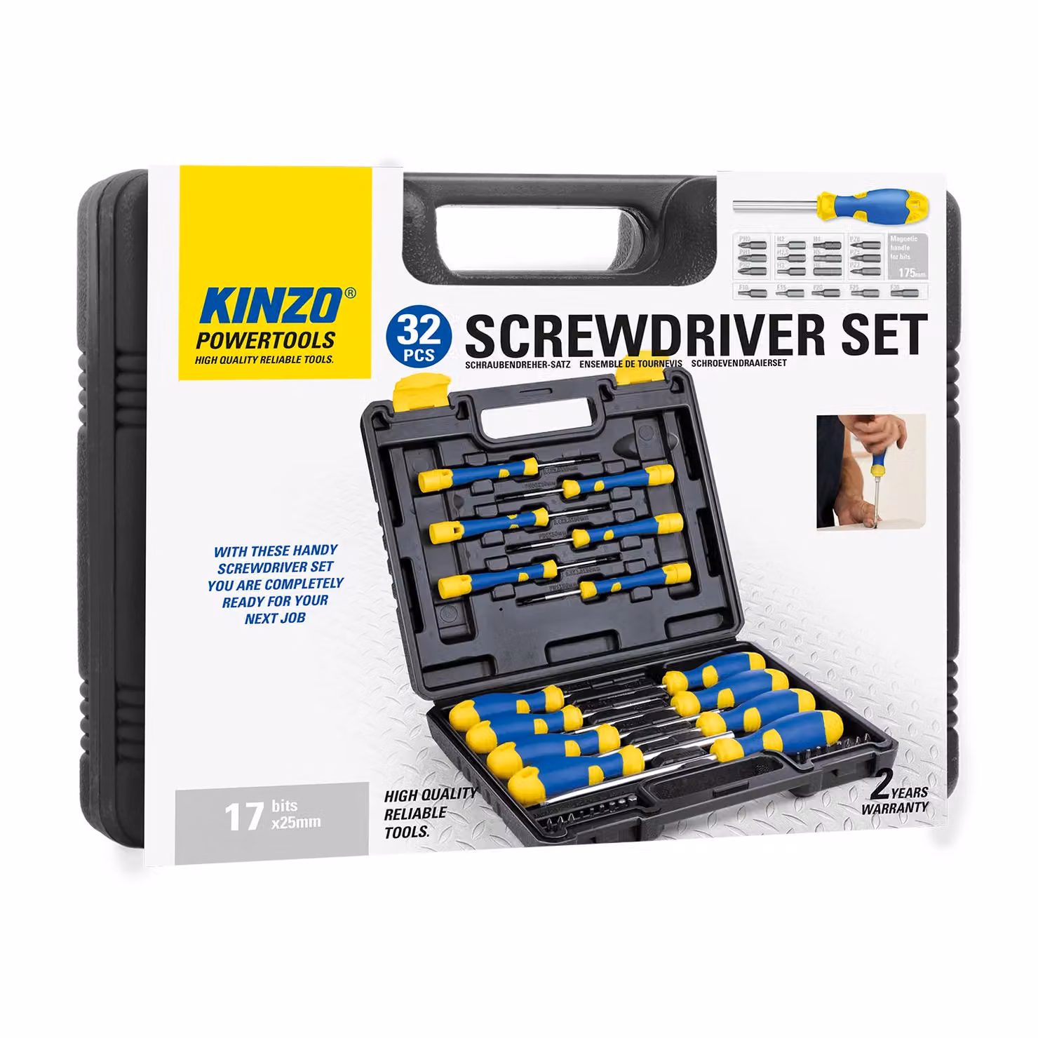 Set di Cacciaviti Manuali Powertools Kinzo Blu, 32 Pezzi – 2