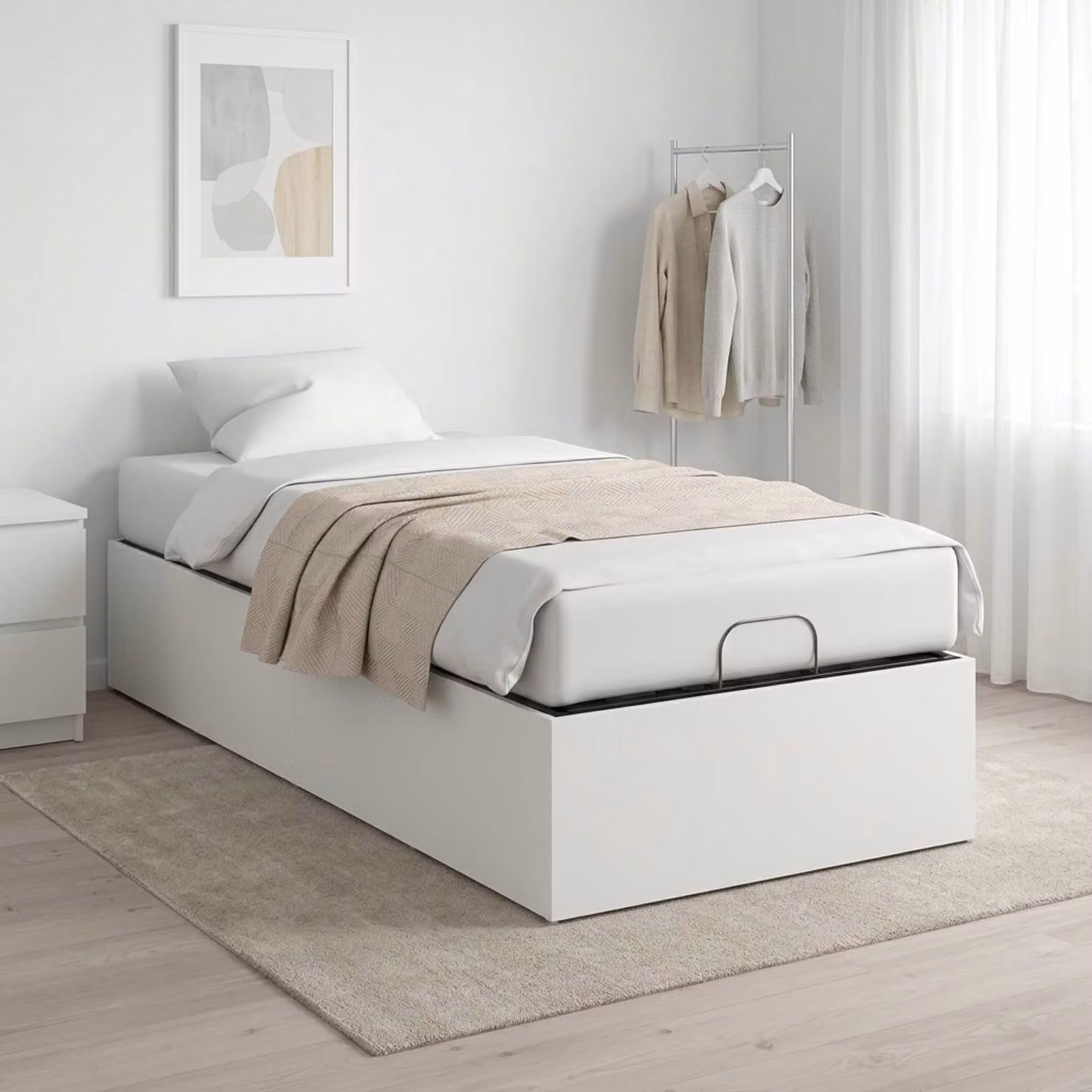 vidaXL Giroletto per rete letto motorizzato Bianco L 90 cm x P 190 cm