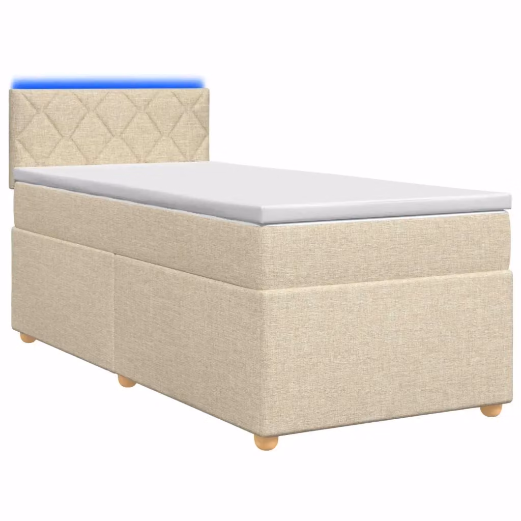 Letto box spring ibrido vidaXL con materasso a molle insacchettate e base contenitore, colore beige e bianco, L/P: 100 x 200 cm – 2