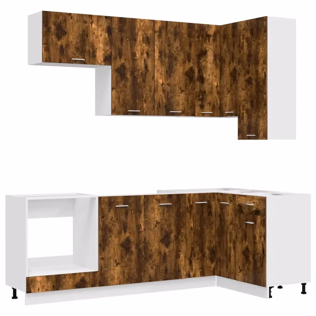 Unità Cucina Moderna vidaXL LYON in Rovere Fumo, 8 Pezzi, Marrone – 2