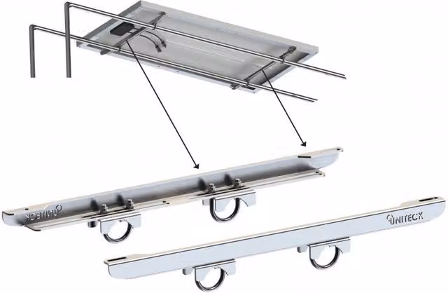 Doppio supporto per pannello 150W in acciaio inossidabile color argento senza marca