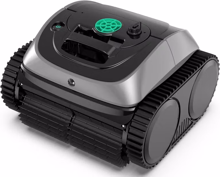 Robot per piscine con pianificazione intelligente del percorso, pulizia completamente automatica del fondo, della linea di galleggiamento e delle pareti, autonomia fino a 150 minuti