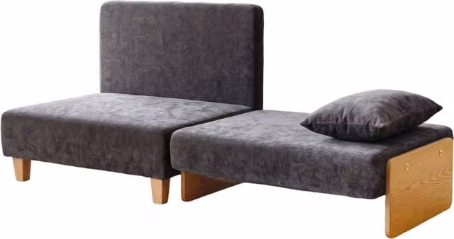 Poltrona letto singolo 2 in 1 pieghevole HOMCOM con cuscini, grigio scuro – 1