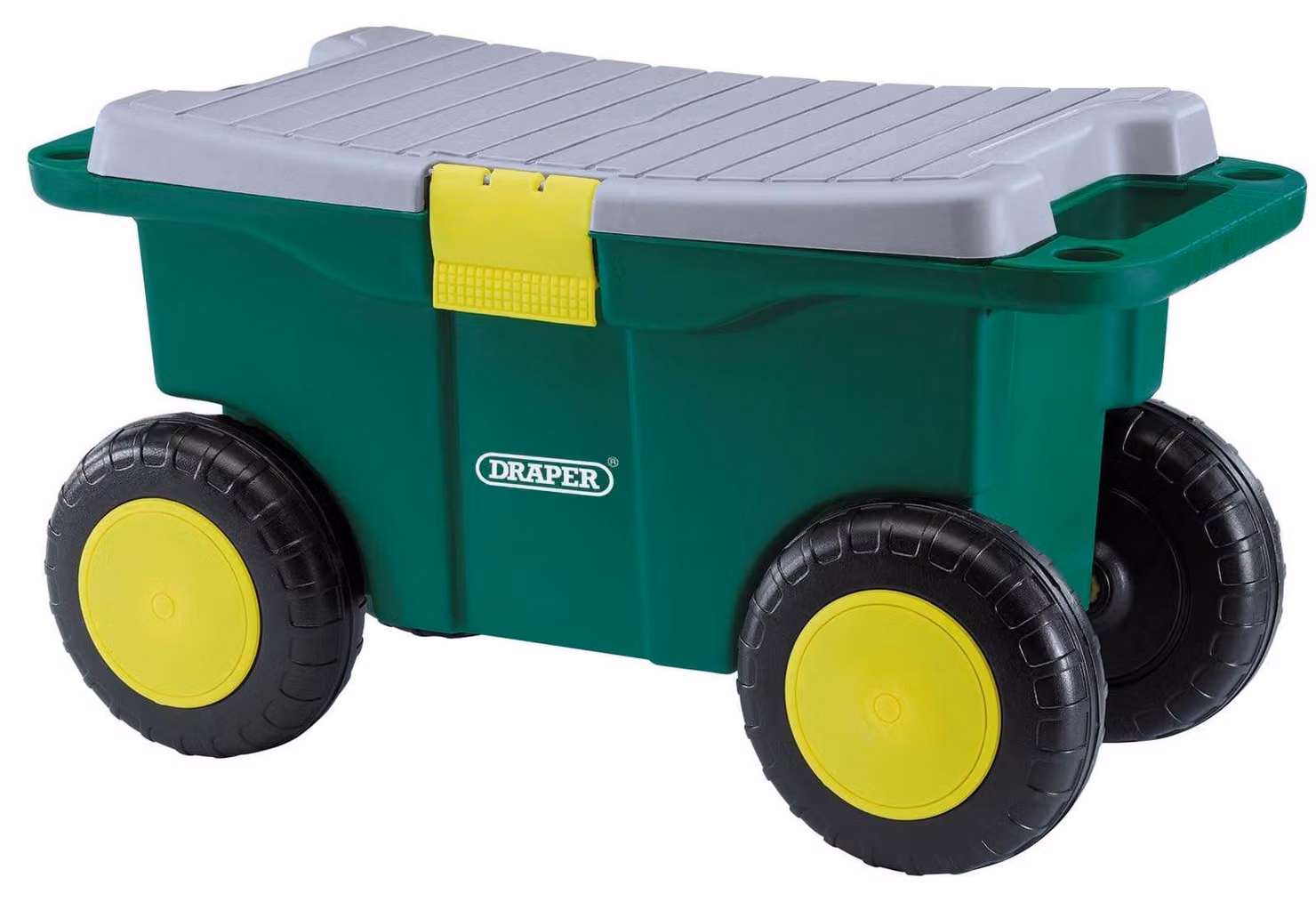 Carrello portattrezzi da giardino con sedia - Verde - 56,4 x 30,0 x 27,0 cm - Due maniglie - Per giardinieri