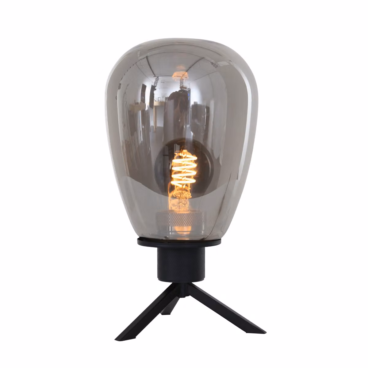 Lampada da tavolo - nero - Reflexion -  vetro metallo - Ø 15cm - E27 - 2682ZW - Steinhauer