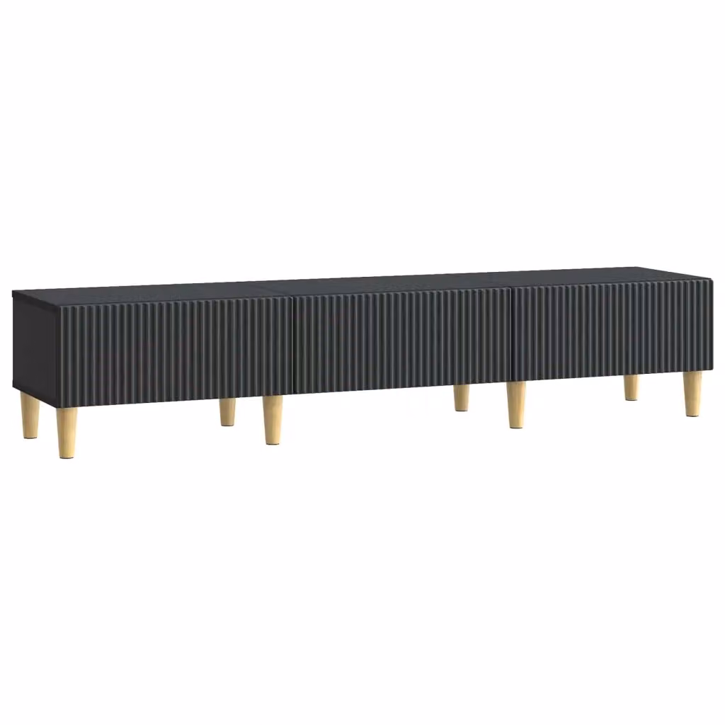 Mobile TV moderno vidaXL in legno MDF nero L: 147 cm, P: 34,5 cm, H: 30 cm – 2