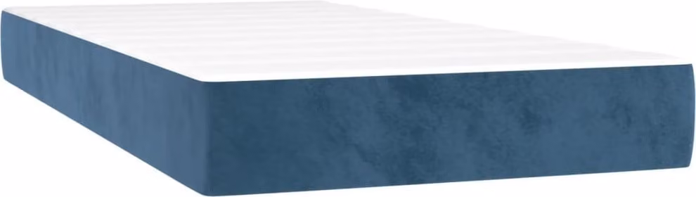 Materasso a Molle Insacchettate Rigidità Media Blu Scuro 90x190x20 cm in Velluto