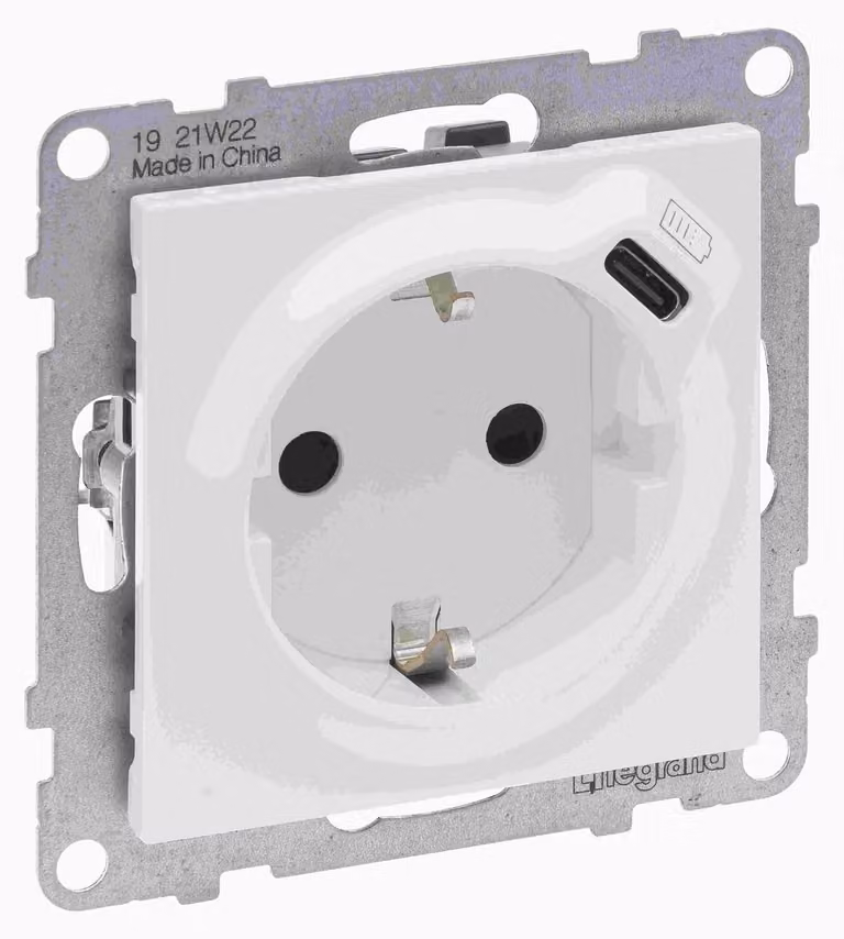 Legrand SEANO Presa Schuko 765126 +USB-C con terminali a spina Ultra bianco 5 (765126)