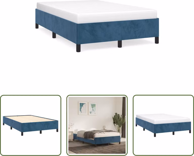 The Living Store rete blu scuro 120x190 cm in velluto