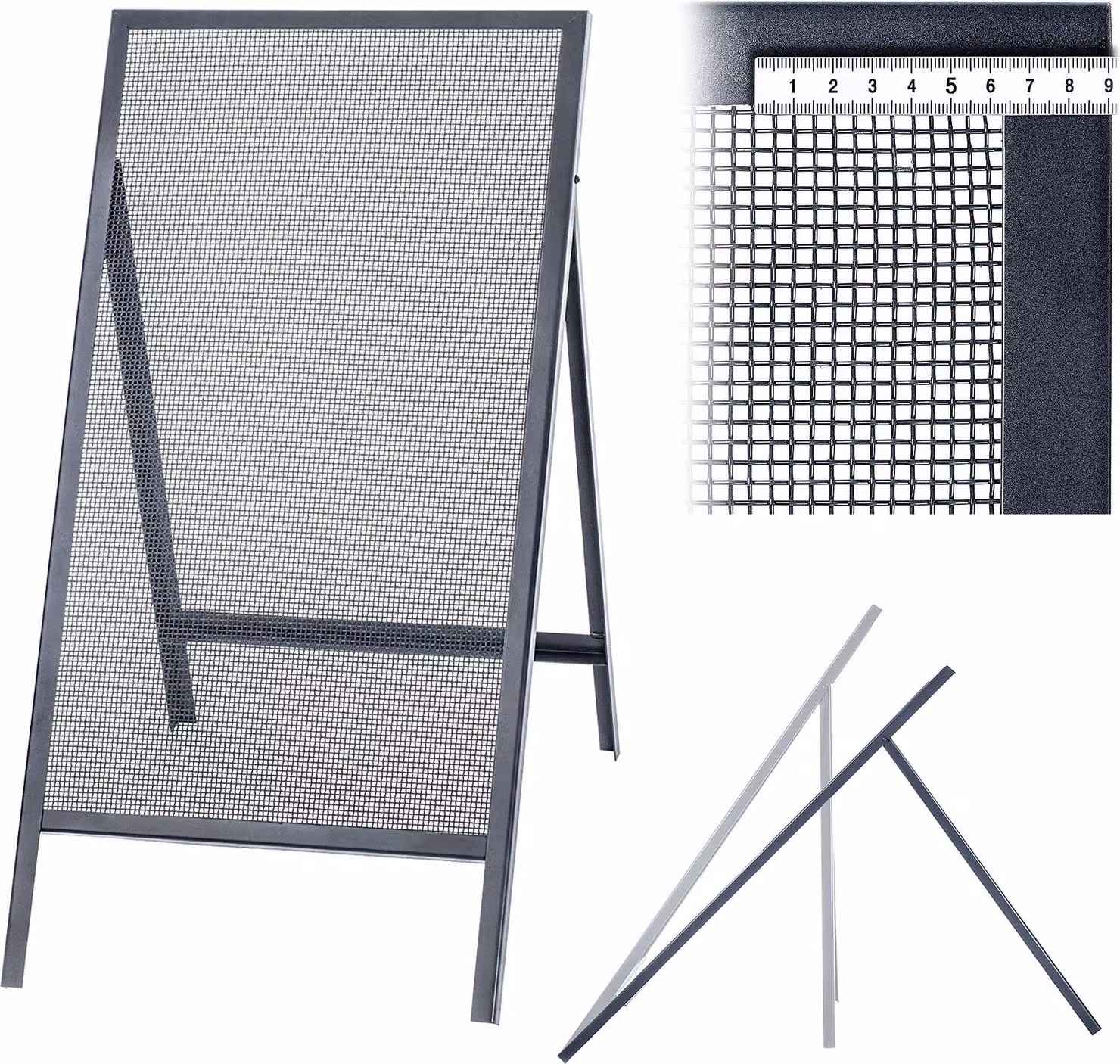 Setaccio da costruzione KADAX per sabbia, terra, muratura, 120x60cm, ghiaia, maglia da 4mm