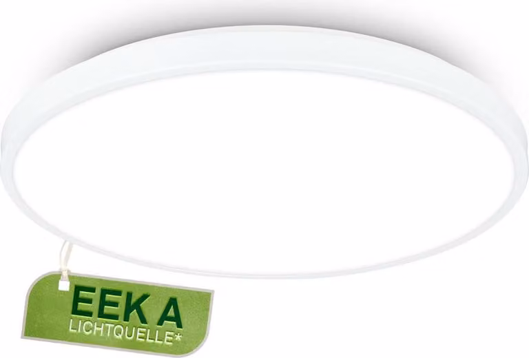 Briloner KAIDA Lampada da soffitto a LED, CEE A sorgente luminosa*, luce bianca neutra, finitura alluminio, bianco, Ø38 x 6 cm