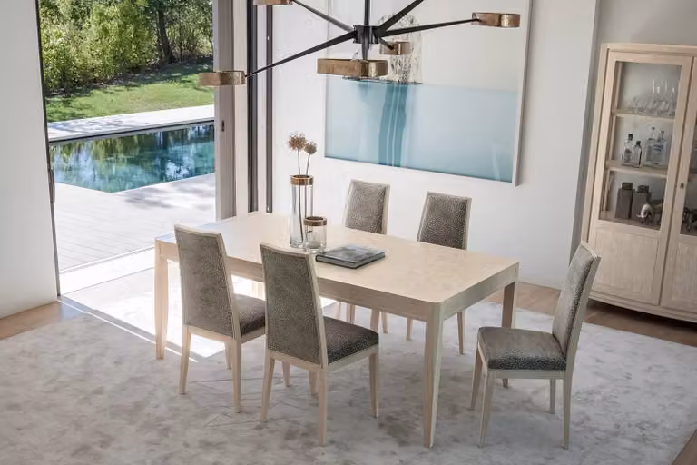 Tavolo rettangolare allungabile in legno con decoro foglia Mobili2g L: 200 cm, P: 100 cm, H: 80 cm