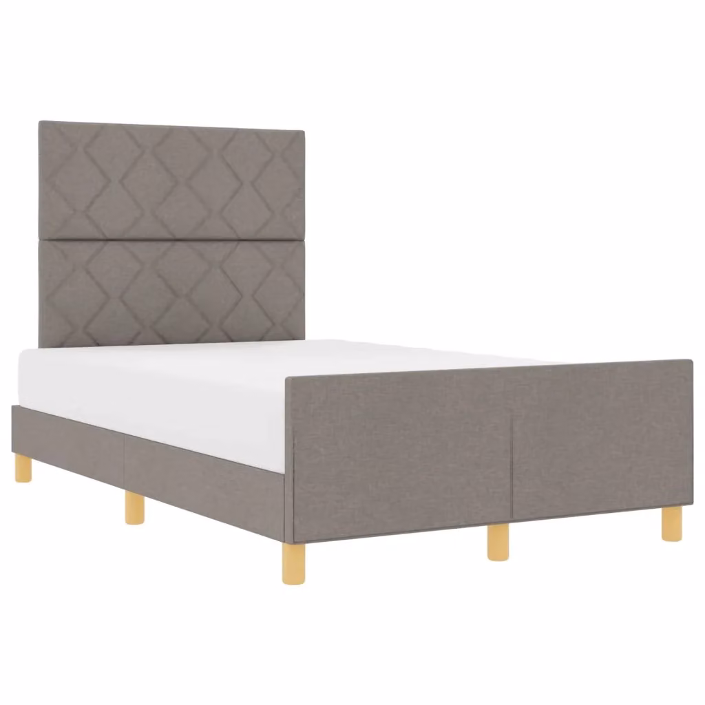 Letto con testiera Talpa vidaXL in tessuto beige o grigio, L/P/H: 120 x 200 x 126 cm – 2