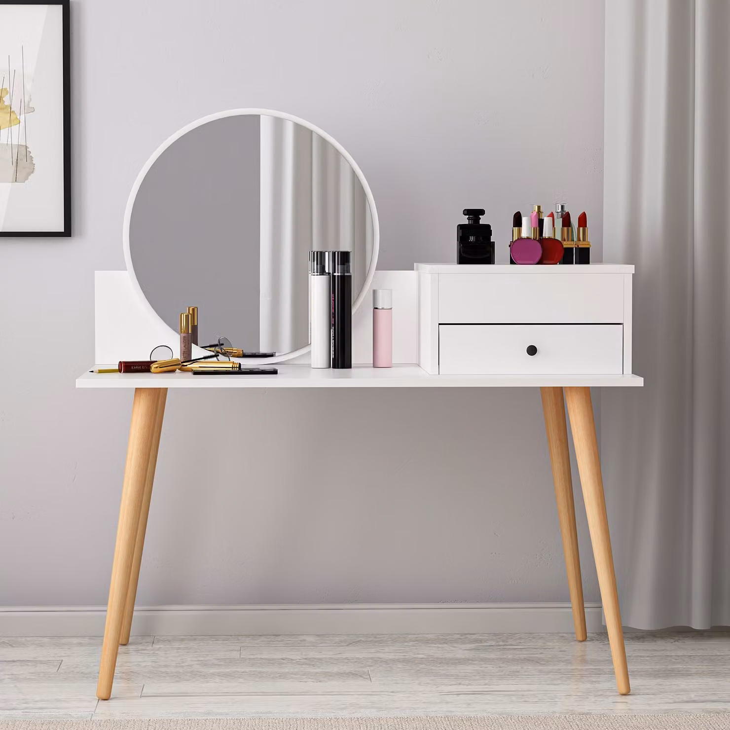Skye Decor, Angel - White, tavolino da toilette, bianco, 100 % SCHEDE RIVESTITE IN MELAMINA, 120 x 60 x 96 cm