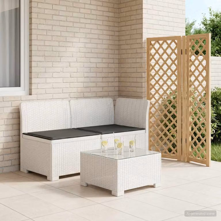 Divano da giardino a 2 posti vidaXL con cuscini in stile rattan moderno, resistente ai raggi UV e alle intemperie, disponibile in bianco o antracite