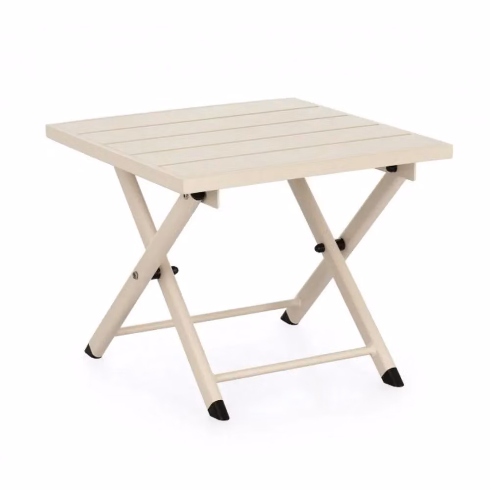 Tavolino TAYLOR in alluminio beige, pieghevole