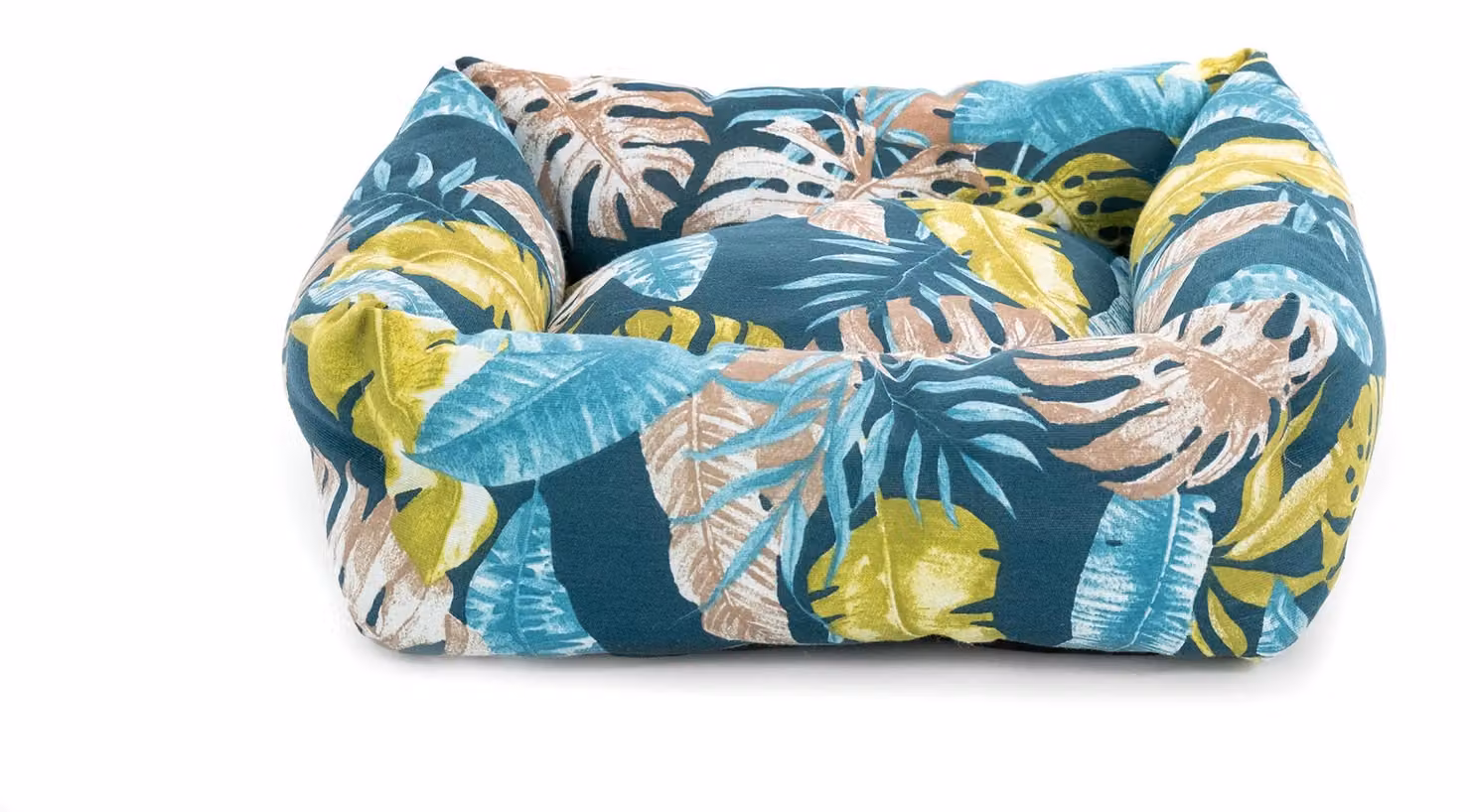 Cuscino per cani e gatti, modello Monstera, in cotone, colore blu, dimensioni 60 x 45 cm