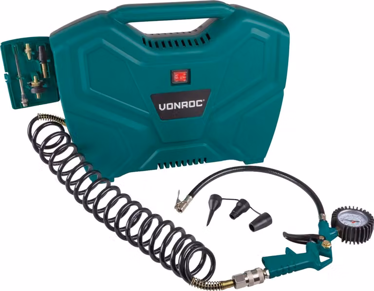 Compressore Vonroc - A batteria, 20 V, portatile, per auto e biciclette