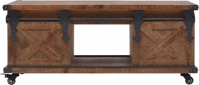 Tavolino da Salotto in Legno di Abete 91x51x38cm Marrone 246119