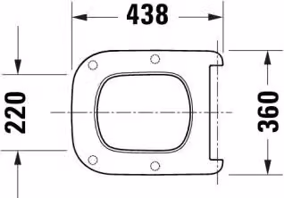 DURAVIT 0024290000 Sedile WC universale Angolare profondo 434 mm Ülap.
