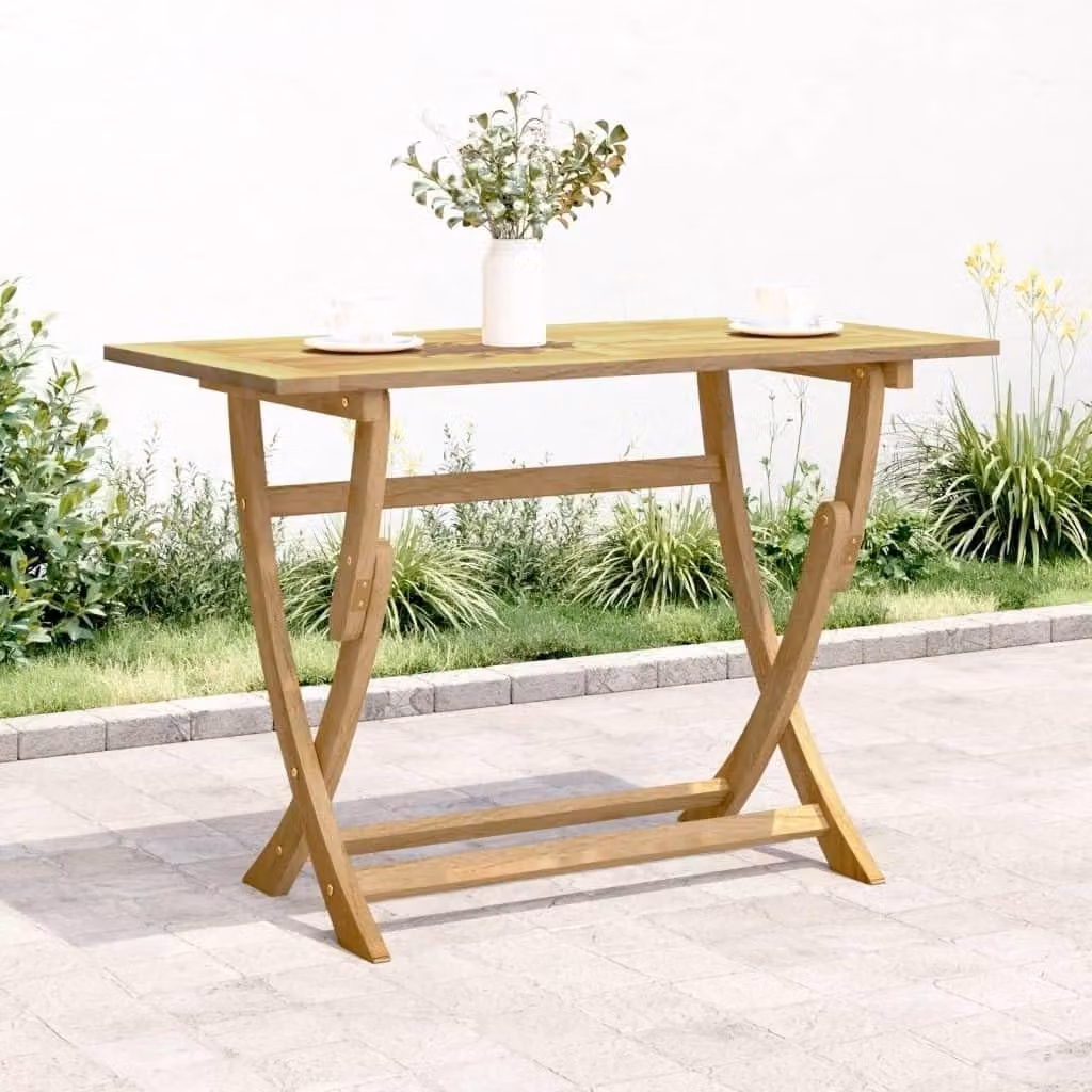 Tavolo da giardino pieghevole in legno di acacia massello, dimensioni 110 x 55 x 75 cm