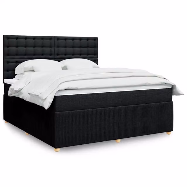Letto Ibrido vidaXL con Giroletto a Molle e Materasso Nero e Bianco L/P: 180 x 200 cm