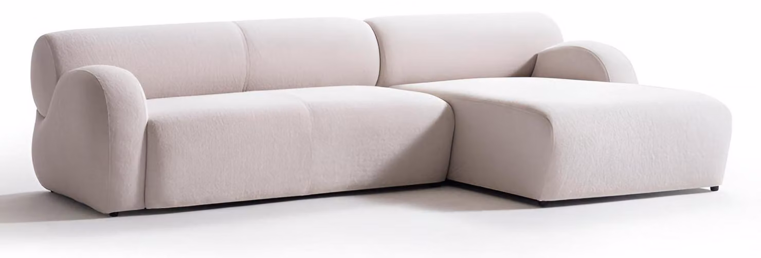 Divano ad angolo moderno bianco Divano ad angolo di design Comodo Minimalista In tessuto